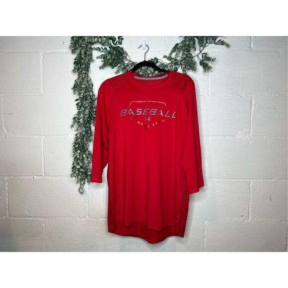 Men’s under armour 9 strong baseball 3/4 sleeve - Picture 1 of 5